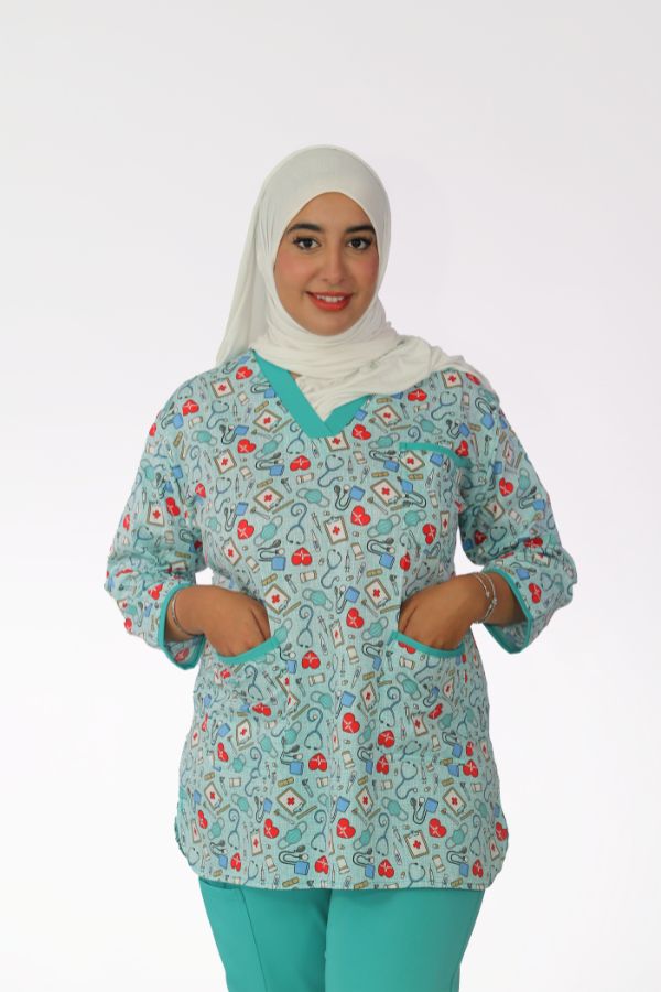 Pyjama Imprime Sante - Blue claire